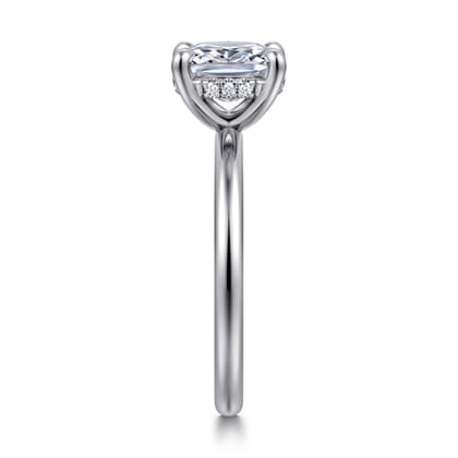 Cari - 14K White Gold Elongated Cushion Diamond Engagement Ring