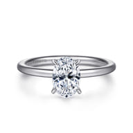 Cari - 14K White Gold Hidden Halo Oval Diamond Engagement Ring