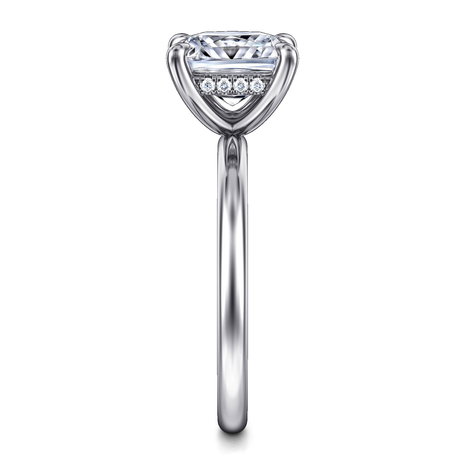 Cari - 14K White Gold Hidden Halo Princess Diamond Engagement Ring