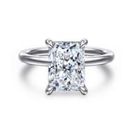 Cari - 14K White Gold Hidden Halo Radiant Cut Diamond Engagement Ring