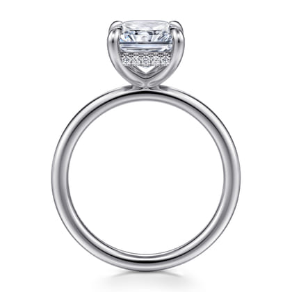 Cari - 14K White Gold Hidden Halo Radiant Cut Diamond Engagement Ring