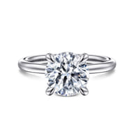 Cari - 14K White Gold Hidden Halo Round Diamond Engagement Ring