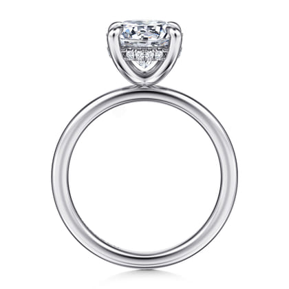 Cari - 14K White Gold Hidden Halo Round Diamond Engagement Ring