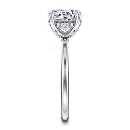 Cari - 14K White Gold Hidden Halo Round Diamond Engagement Ring