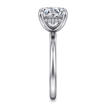 Cari - 14K White Gold Hidden Halo Round Diamond Engagement Ring