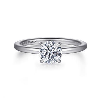Cari - 14K White Gold Hidden Halo Round Diamond Engagement Ring