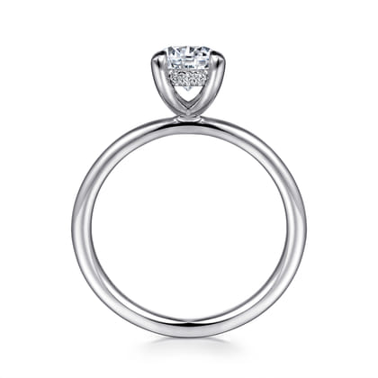 Cari - 14K White Gold Hidden Halo Round Diamond Engagement Ring