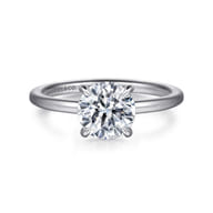 Cari - 14K White Gold Hidden Halo Round Diamond Engagement Ring