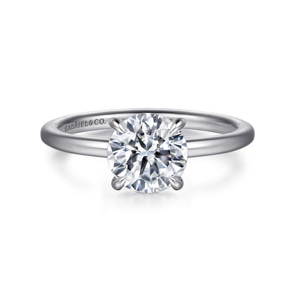 Cari - 14K White Gold Hidden Halo Round Diamond Engagement Ring