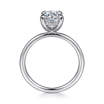 Cari - 14K White Gold Hidden Halo Round Diamond Engagement Ring