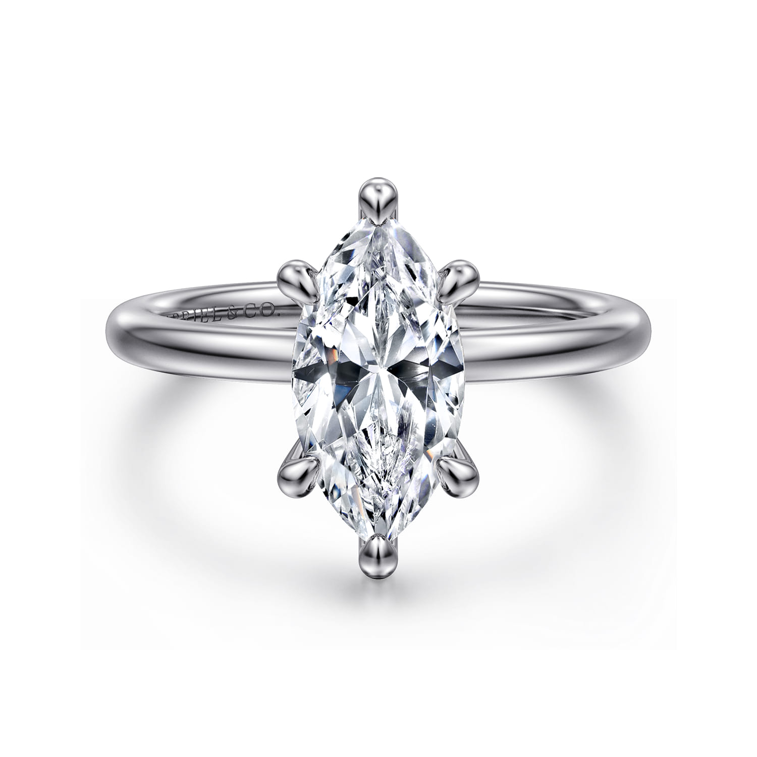 Cari - 14K White Gold Marquise Shape Diamond Engagement Ring