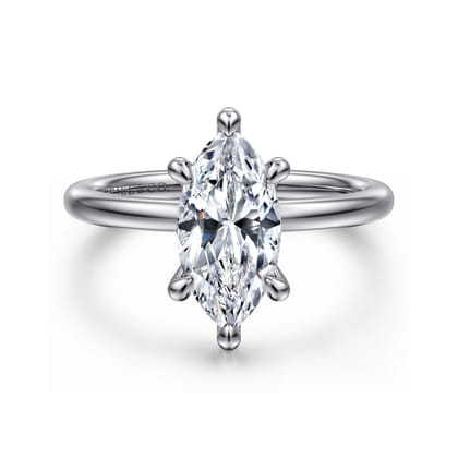 Cari - 14K White Gold Marquise Shape Diamond Engagement Ring