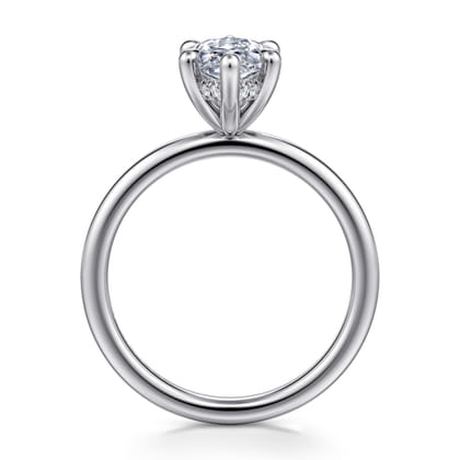 Cari - 14K White Gold Marquise Shape Diamond Engagement Ring