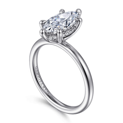 Cari - 14K White Gold Marquise Shape Diamond Engagement Ring