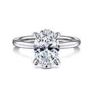 Cari - 14K White Gold Oval Diamond Engagement Ring