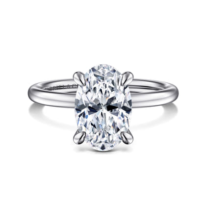 Cari - 14K White Gold Oval Diamond Engagement Ring
