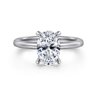 Cari - 14K White Gold Oval Diamond Engagement Ring