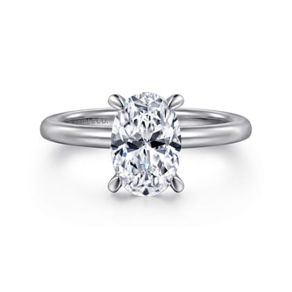 Cari - 14K White Gold Oval Diamond Engagement Ring