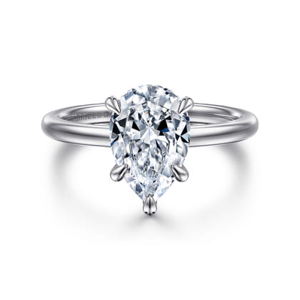 Cari - 14K White Gold Pear Shape Diamond Engagement Ring