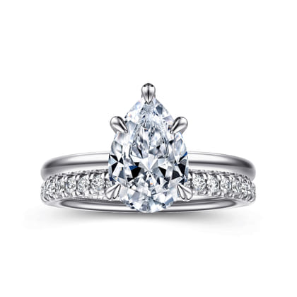 Cari - 14K White Gold Pear Shape Diamond Engagement Ring