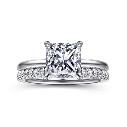 Cari - 14K White Gold Princess Diamond Engagement Ring