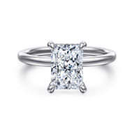 Cari - 14K White Gold Radiant Cut Diamond Engagement Ring