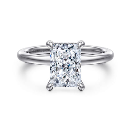 Cari - 14K White Gold Radiant Cut Diamond Engagement Ring