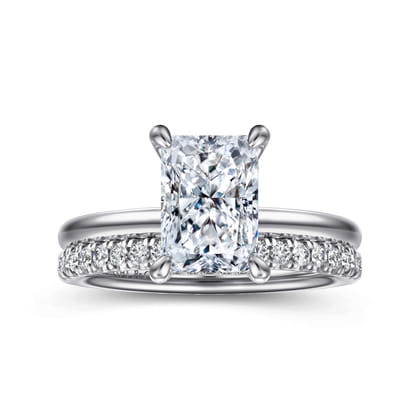 Cari - 14K White Gold Radiant Cut Diamond Engagement Ring