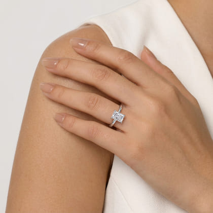 Cari - 14K White Gold Radiant Cut Diamond Engagement Ring