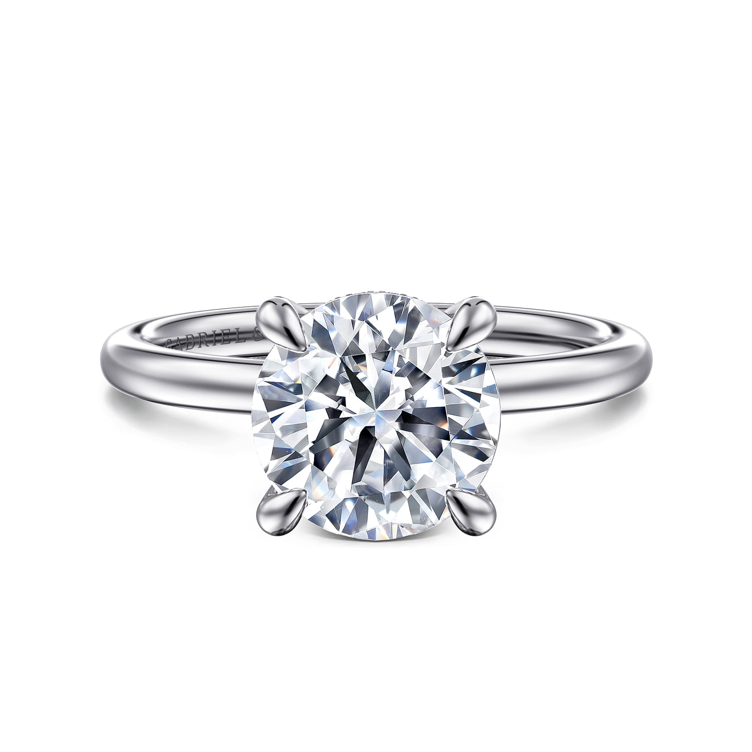 Cari - 14K White Gold Round Diamond Engagement Ring