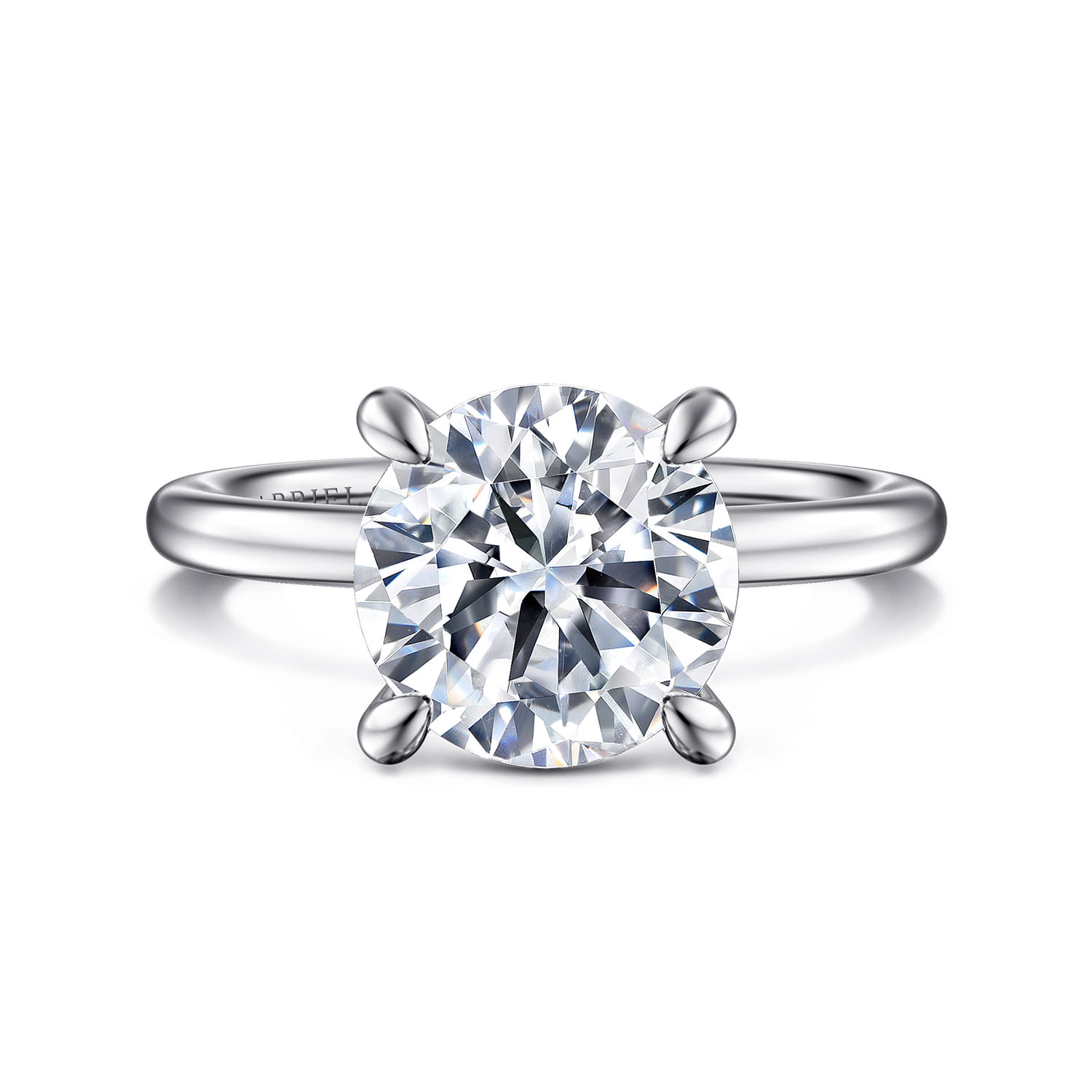 Cari - 14K White Gold Round Diamond Engagement Ring