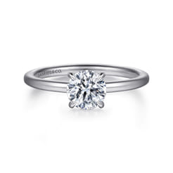 Cari - 14K White Gold Round Diamond Engagement Ring
