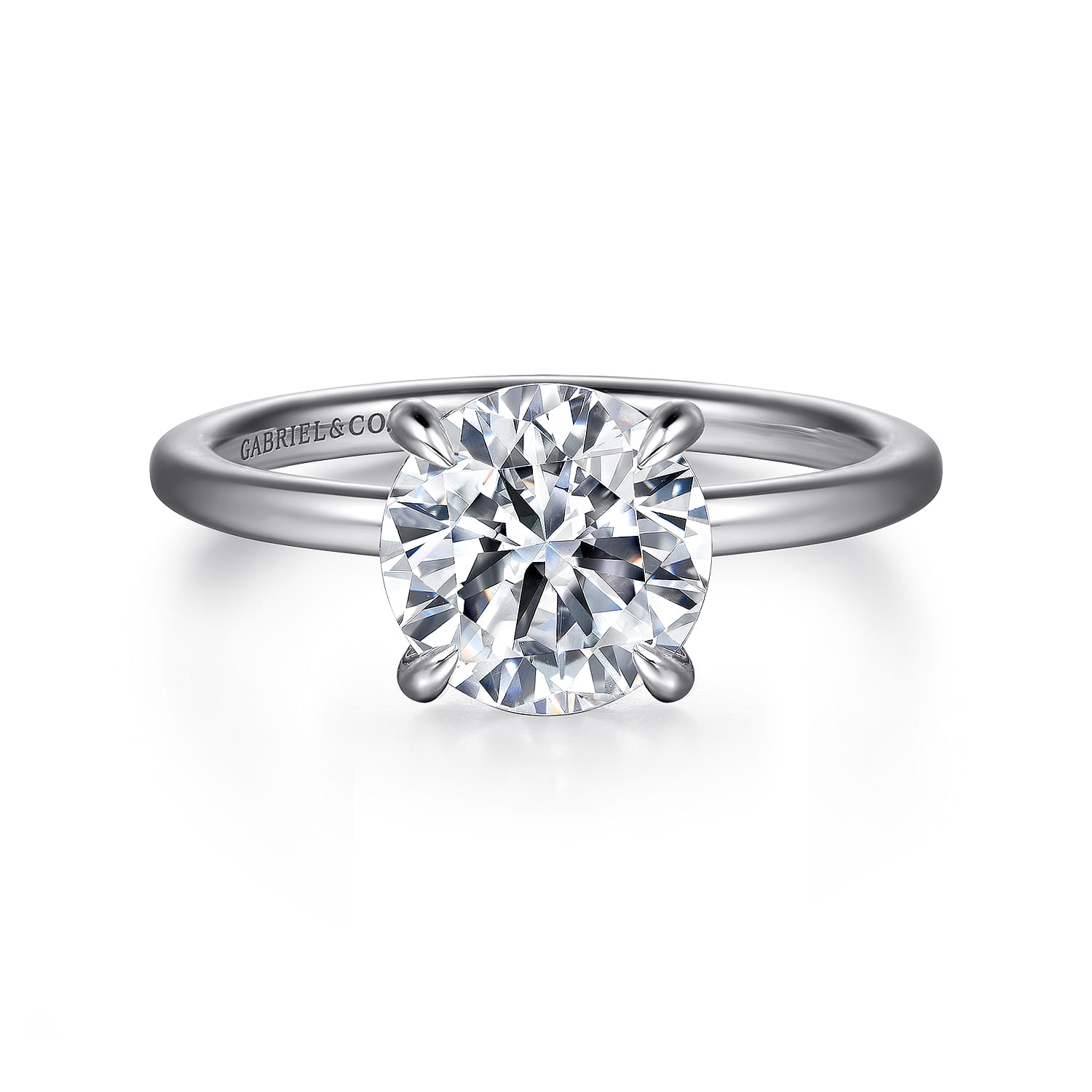 Cari - 14K White Gold Round Diamond Engagement Ring