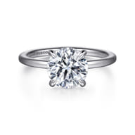 Cari - 14K White Gold Round Diamond Engagement Ring