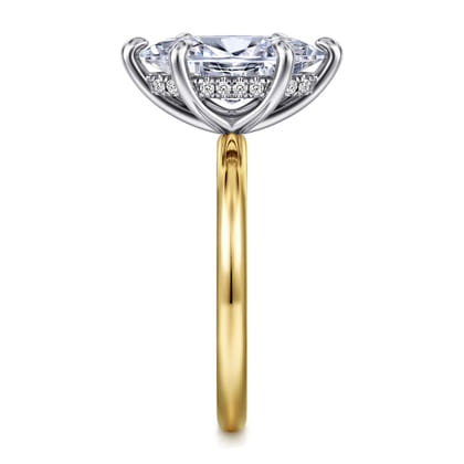 Cari - 14K White-Yellow Gold 6 Prong Marquise Shape Diamond Engagement Ring