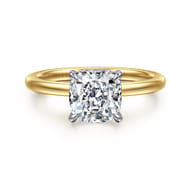 Cari - 14K White-Yellow Gold Cushion Diamond Engagement Ring