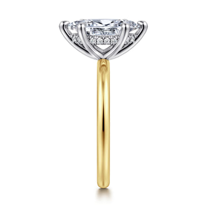 Cari - 14K White-Yellow Gold Marquise Shape Diamond Engagement Ring