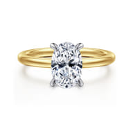Cari - 14K White-Yellow Gold Oval Diamond Engagement Ring