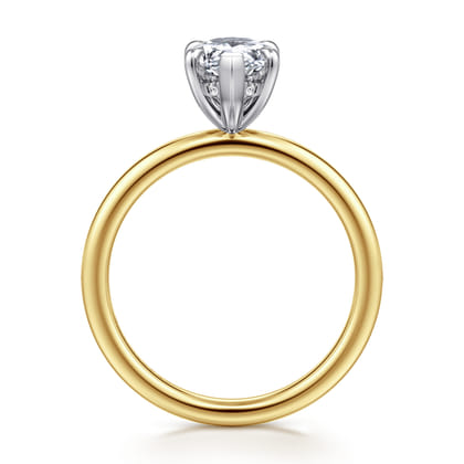 Cari - 14K White-Yellow Gold Pear Shape Diamond Engagement Ring