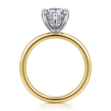 Cari - 14K White-Yellow Gold Pear Shape Diamond Engagement Ring