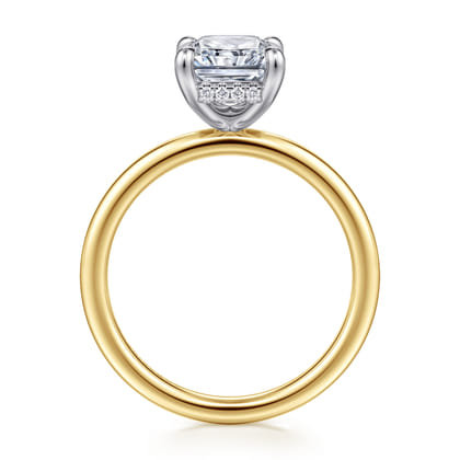 Cari - 14K White-Yellow Gold Radiant Cut Diamond Engagement Ring
