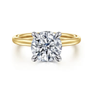 Cari - 14K White-Yellow Gold Round Diamond Engagement Ring