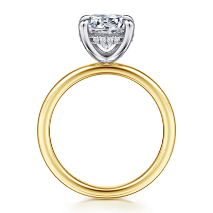 Cari - 14K White-Yellow Gold Round Diamond Engagement Ring