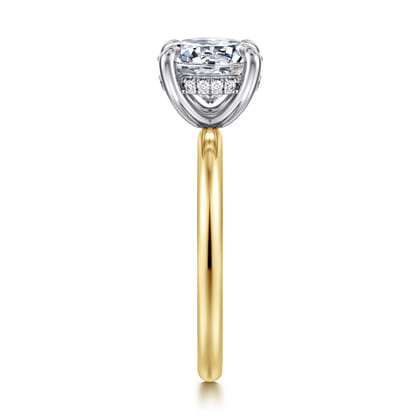 Cari - 14K White-Yellow Gold Round Diamond Engagement Ring