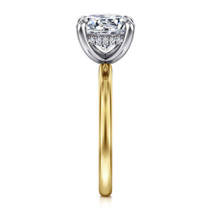 Cari - 14K White-Yellow Gold Round Diamond Engagement Ring