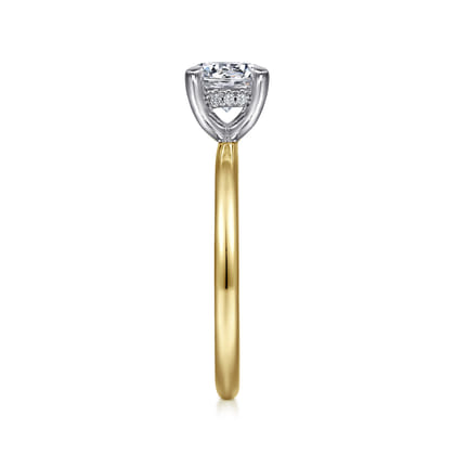 Cari - 14K White-Yellow Gold Round Diamond Engagement Ring
