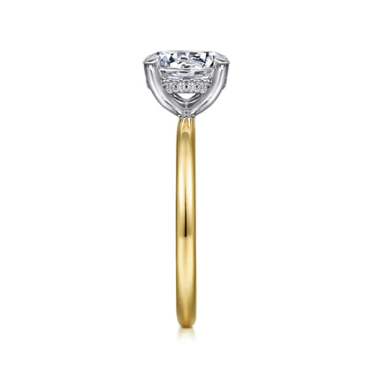 Cari - 14K White-Yellow Gold Round Diamond Engagement Ring