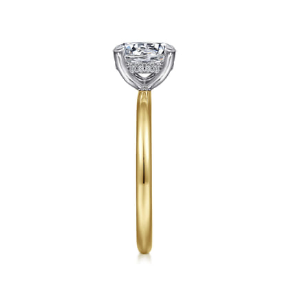 Cari - 14K White and Yellow Gold Round Diamond Engagement Ring