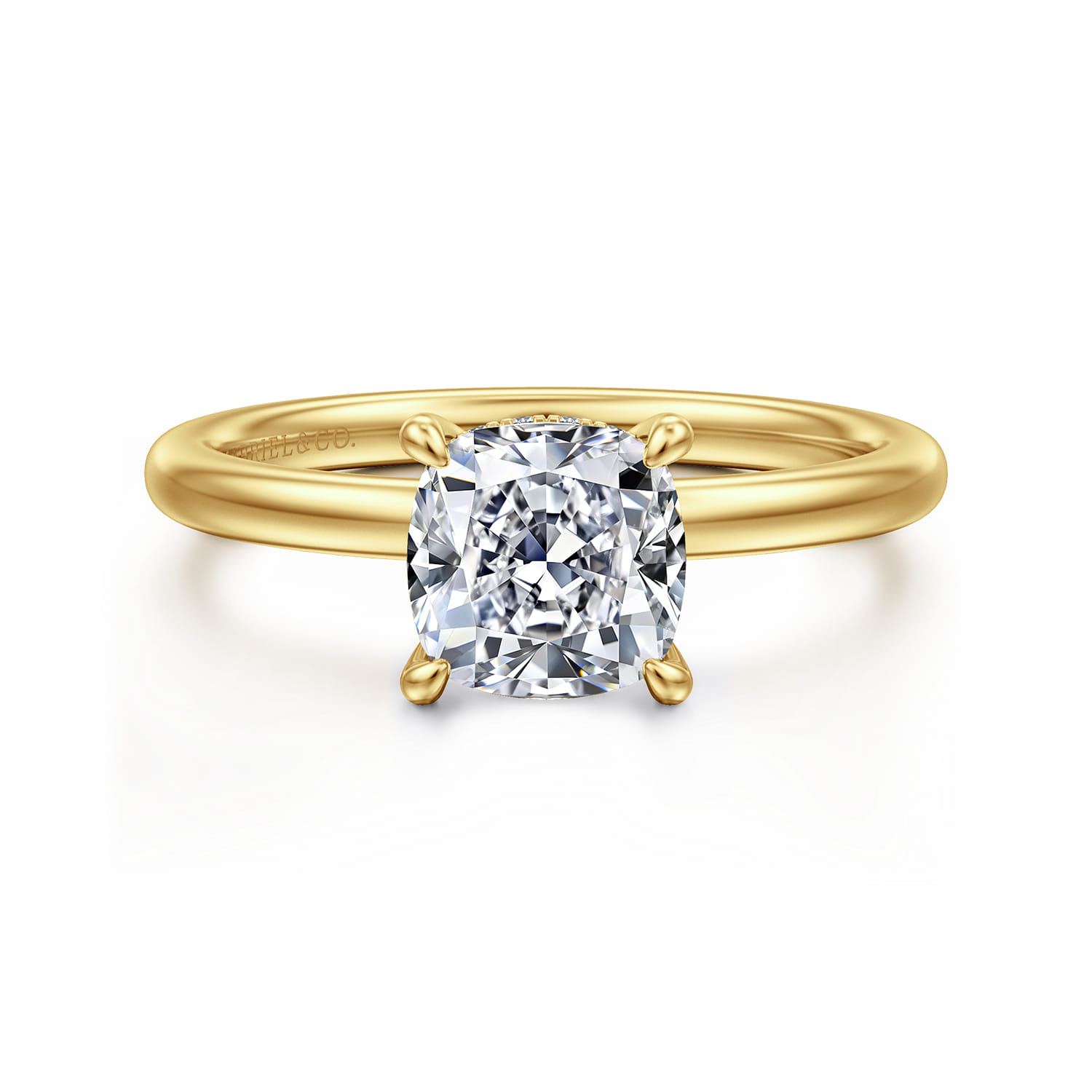 Cari - 14K Yellow Gold Cushion Diamond Engagement Ring