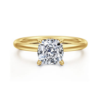 Cari - 14K Yellow Gold Cushion Diamond Engagement Ring